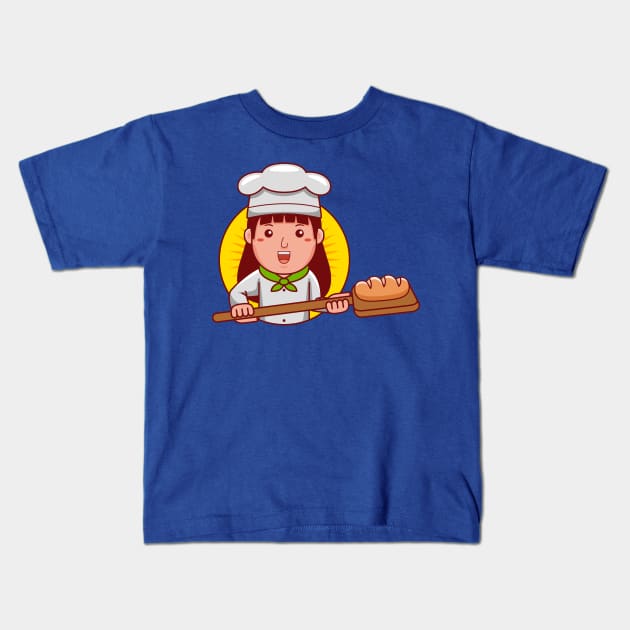 Baker Woman Kids T-Shirt by MEDZ